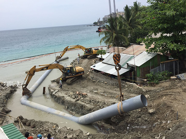 菲律宾海上排水管线工程进展顺利
