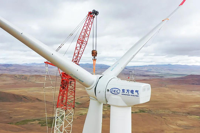 5150米！世界最高海拔风电机组完成吊装&nbsp;&nbsp;