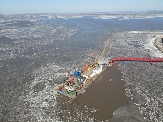 冀东南堡1-29储气库先导试验地面工程注采集输管道项目铺管船施工项目顺利完工