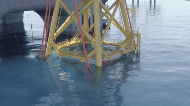 全球首台“导管架风机 网箱”风渔融合一体化装备顺利完成海上安装