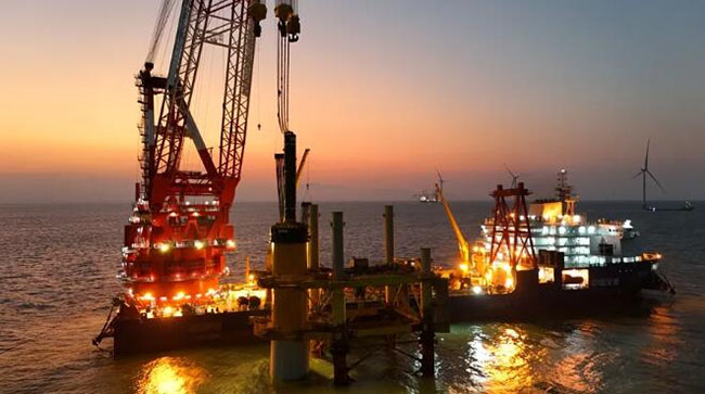 “三航造”海南东方CZ8海上风电项目完成沉桩施工