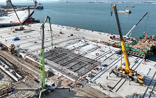 国内首座公共科考码头项目码头泊位主体结构全部完工