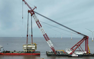国信大丰海上风电项目升压站吊装任务圆满完成