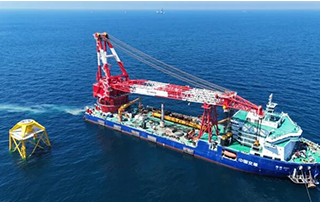 华能山东L场址海上风电项目导管架基础施工圆满完成